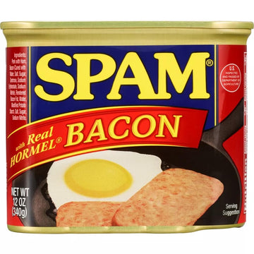 Spam Luncheon Meat Can, with Real Hormel Bacon, 12 Ounce (2 Count)