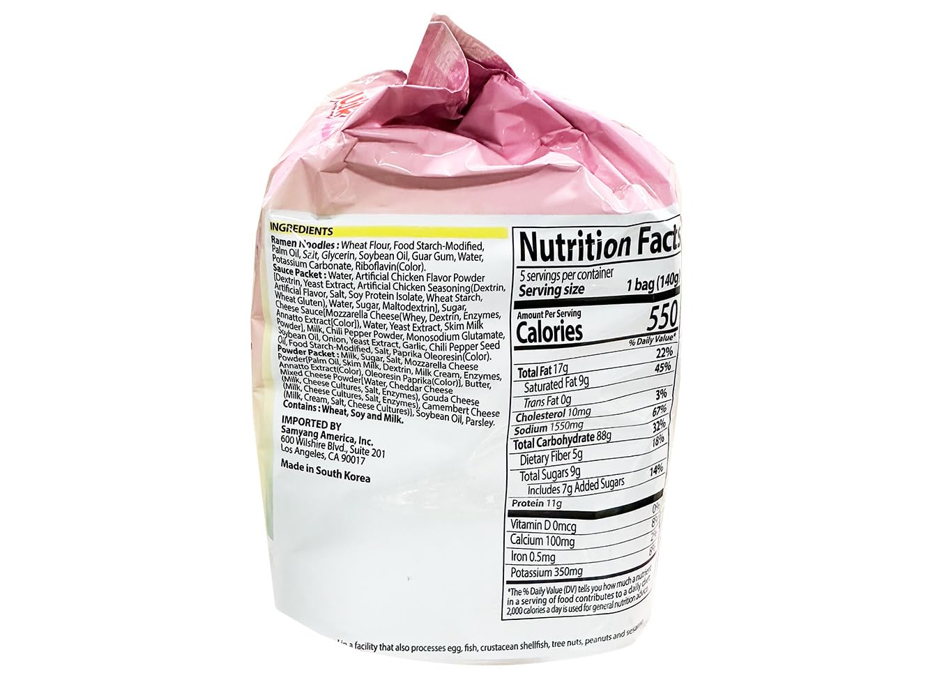 Samyang Cream Carbonara Flavor Buldak Ramen Pack Of 5