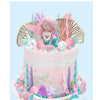 Mermaid Cake Topper Under The Sea Cake Toppers set with Little Mermaid Seaweed Bubble Golden Leaves for Mermaid Birthday