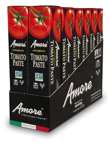 Amore Vegan Tomato Paste In A Tube - Double Concentrated, Non Gmo Certitied And Made In Italy (Pack Of 12)