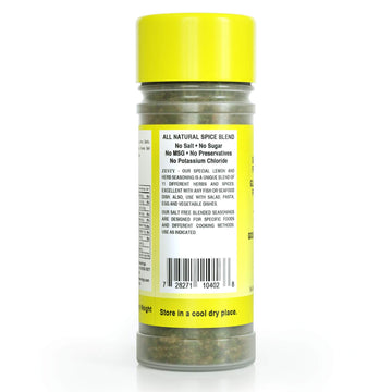 Benson's Zesty Lemon & Herb Seasoning - Salt-Free, Sugar-Free, Gluten-Free Blend - 2 oz Bottle with Shaker - 11 Herbs & Spices