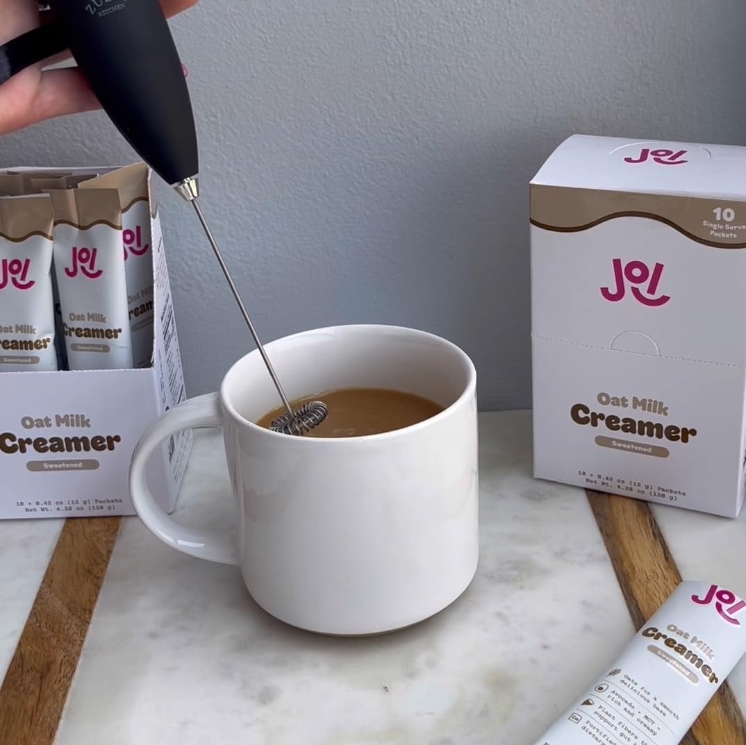 Oat Milk Coffee Creamer, Sweetened 10Ct Carton By Joi - Superfood, Vegan, Dairy Free, Plant Based, Kosher, Shelf-Stable, Barista