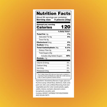 Sour Power Premium Candy Belts, Strawberry/Banana, 6.6 Lb