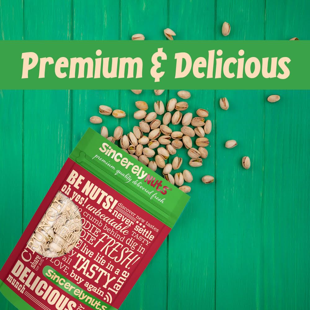 Sincerely Nuts Large Pistachios Roasted & Salted In Shell - 5Lb. Bag | Healthy Snack Food | Great For Cooking | Source Of Fiber,
