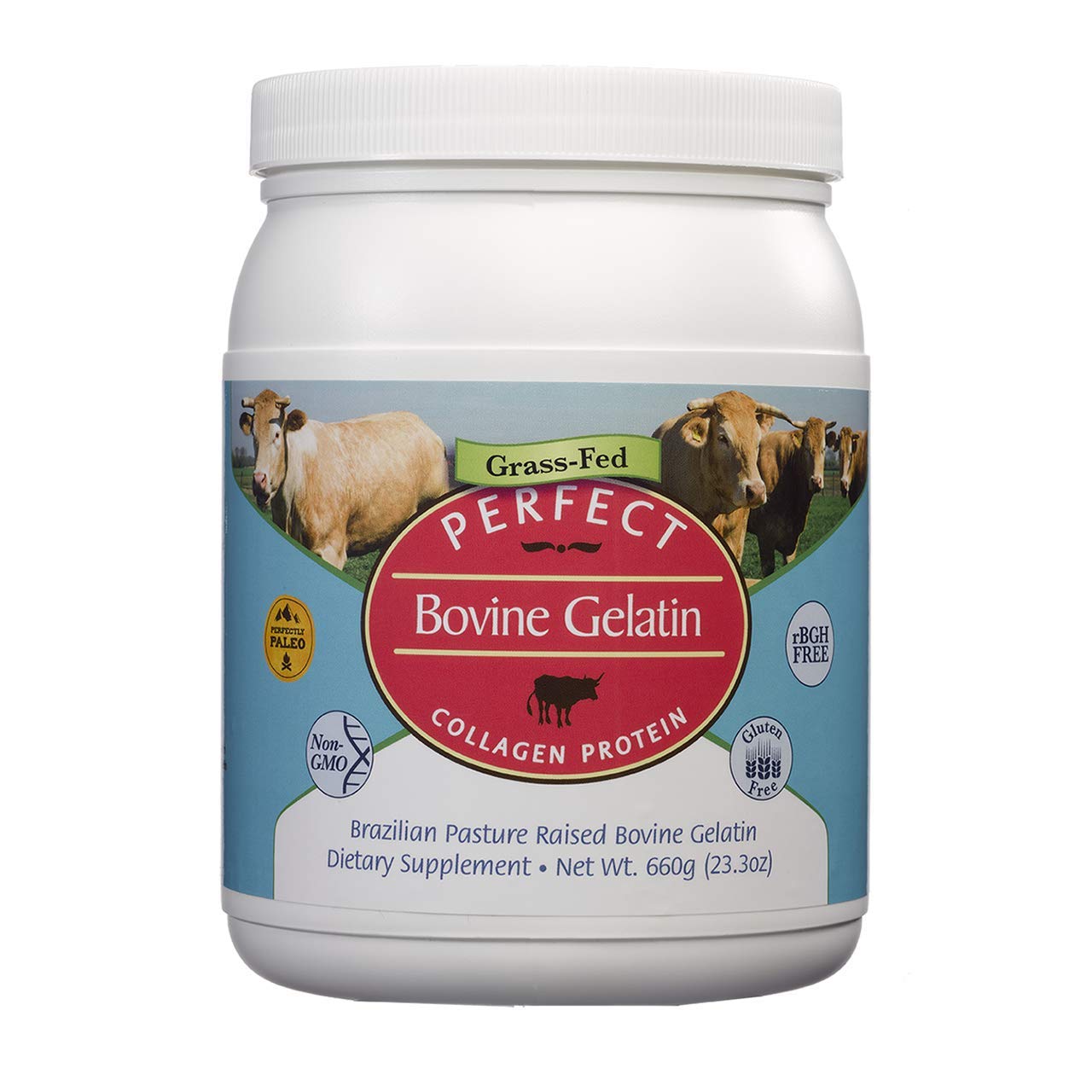 Perfect Supplements - Perfect Bovine Gelatin - 660 Grams - 100% Beef Gelatin Collagen Protein - Supports Healthy Skin & Joint He