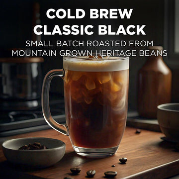 Maud'S Black Cold Brew Dark Roast Coffee Pods, 18 Ct | Cold Brew Classic Black Coffee | 100% Arabica Dark Roast Coffee | Solar E