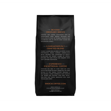 Shock Coffee Naturally Bold Medium Dark Roast Ground Coffee, Extra High Caffeine, 8 Ounce