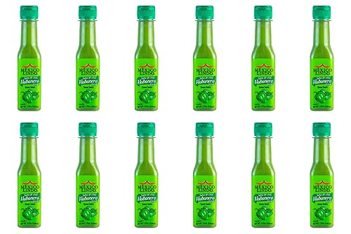 Mexico Lindo Green Habanero Hot Sauce, 5 Fl Oz Bottles, Pack of 12 - Perfect for Mexican Food, Seafood & Pasta