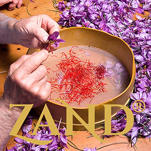 Zand Saffron Threads - 2G Premium Grade A Organic Pure Saffron Spice For Cooking Basmati Rice, And More - In Decorative Airtight