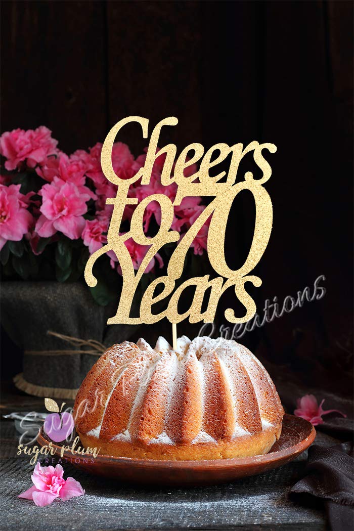 Cheers To 70 Years Cake Topper