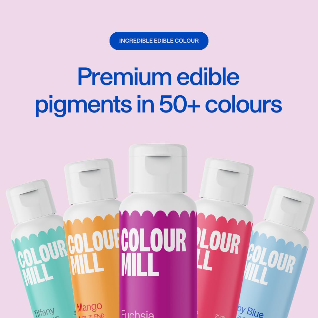 Colour Mill Pool-Party Pack Oil-Based Food Coloring, 20 Milliliters Each of 6 Colors: Candy, Mint, Purple, Sky Blue, Teal and Ye
