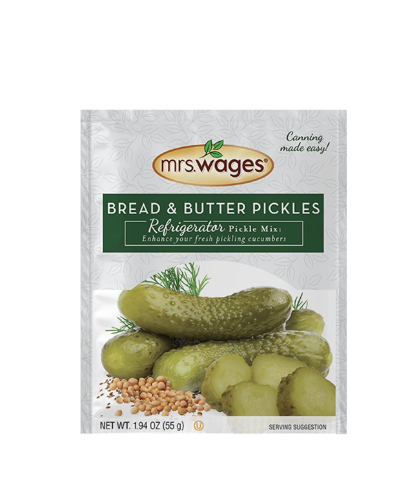 Mrs. Wages Bread and Butter Pickles Refrigerator Mix | Simple-To-Use | Easy Homemade Pickles | Traditional Pickle Flavoring | 1.