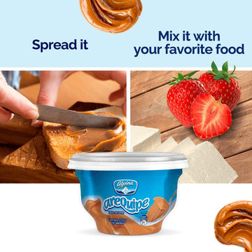 Arequipe Alpina Dulce De Leche - Milk Caramel Sauce Dip For Apples And Desserts - Creamy Consistency As Cajeta - Great For Alfaj