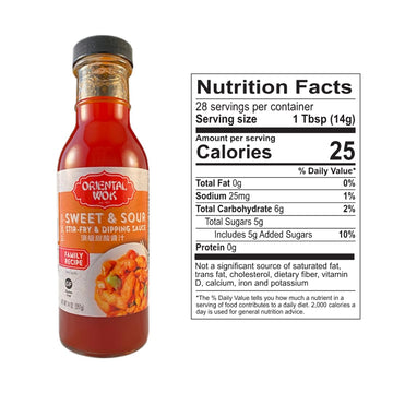 Oriental Wok Gourmet Sweet & Sour Stir-Fry & Dipping Sauce, W/Orange, Pineapple Juice, Apple & Ginger Flavor, Blend Of Sweet & T