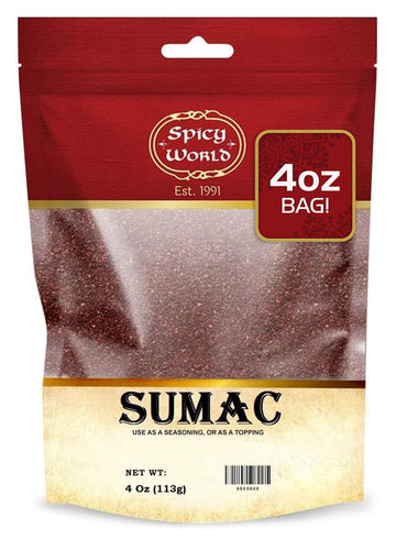 Spicy World Sumac Spice Powder 7 Ounce Bag - Ground Sumac, Sumac Seasoning (Sumak)
