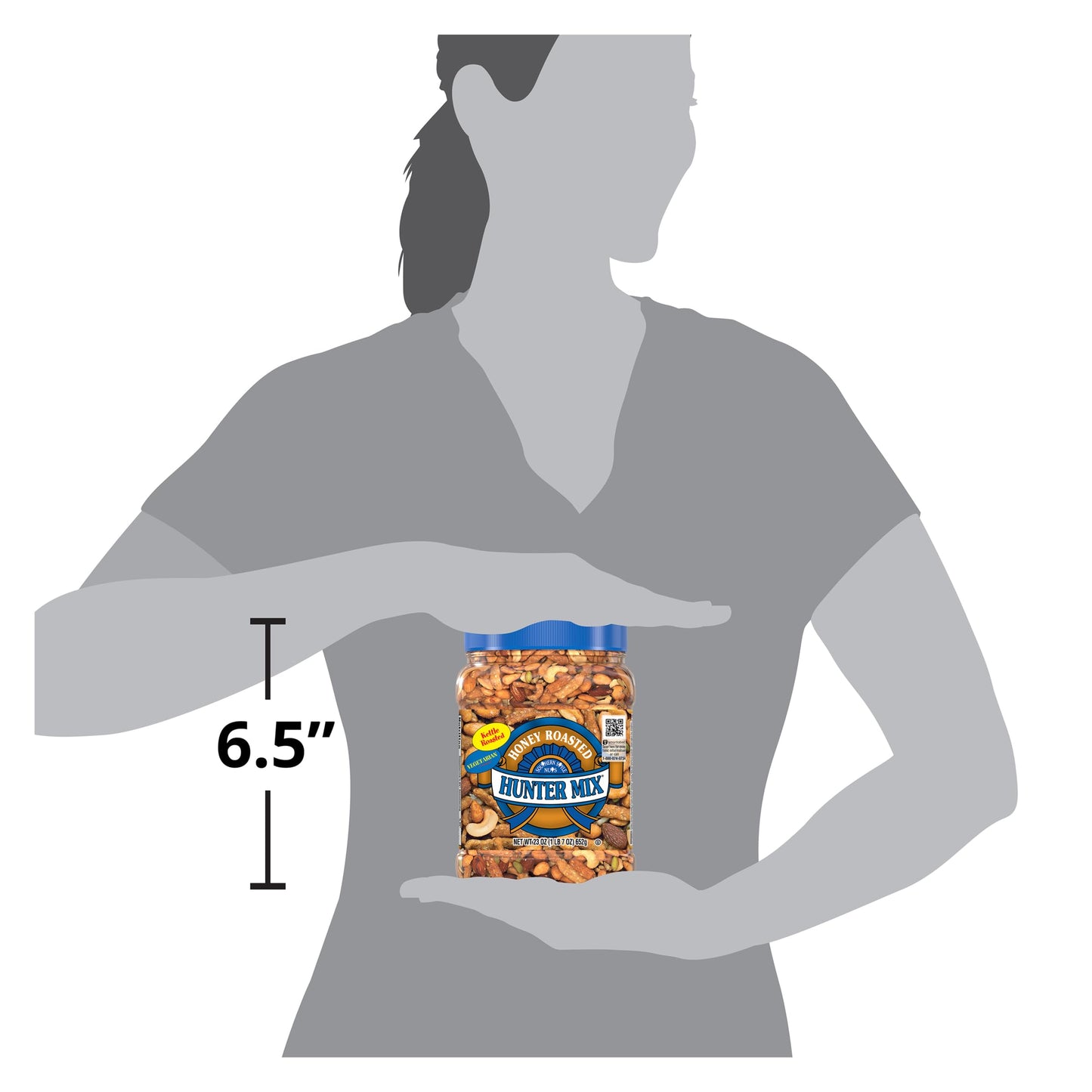 Southern Style Nuts Honey Roasted Hunter Mix, 23 Ounces, Sesame Sticks, Peanuts, Sunflower Kernels, Almonds, Cashews, and Pepita