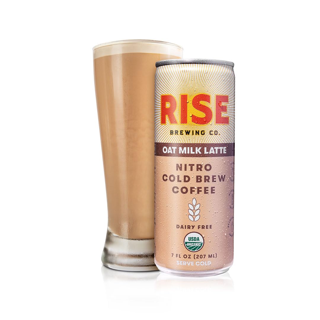 Rise Brewing Co Nitro Cold Brew Coffee Organic Oat Milk Latte 7 Fl Oz