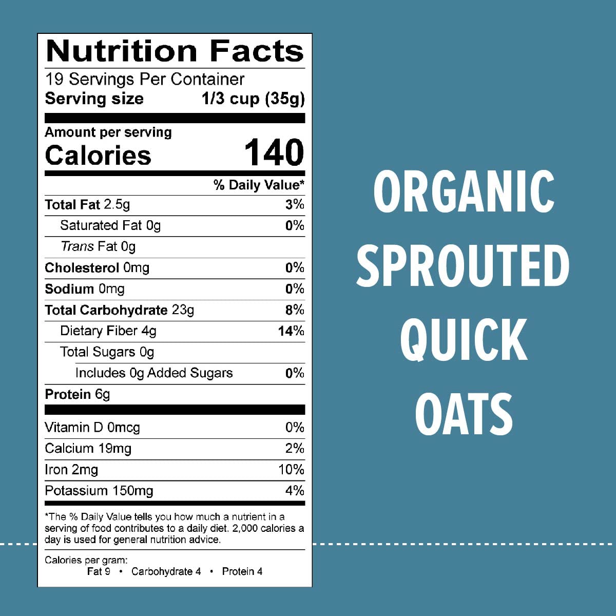 One Degree Organic Foods Sprouted Quick Oats, USDA Organic, Non-GMO Gluten Free Oatmeal, 24 oz., 8 Pack