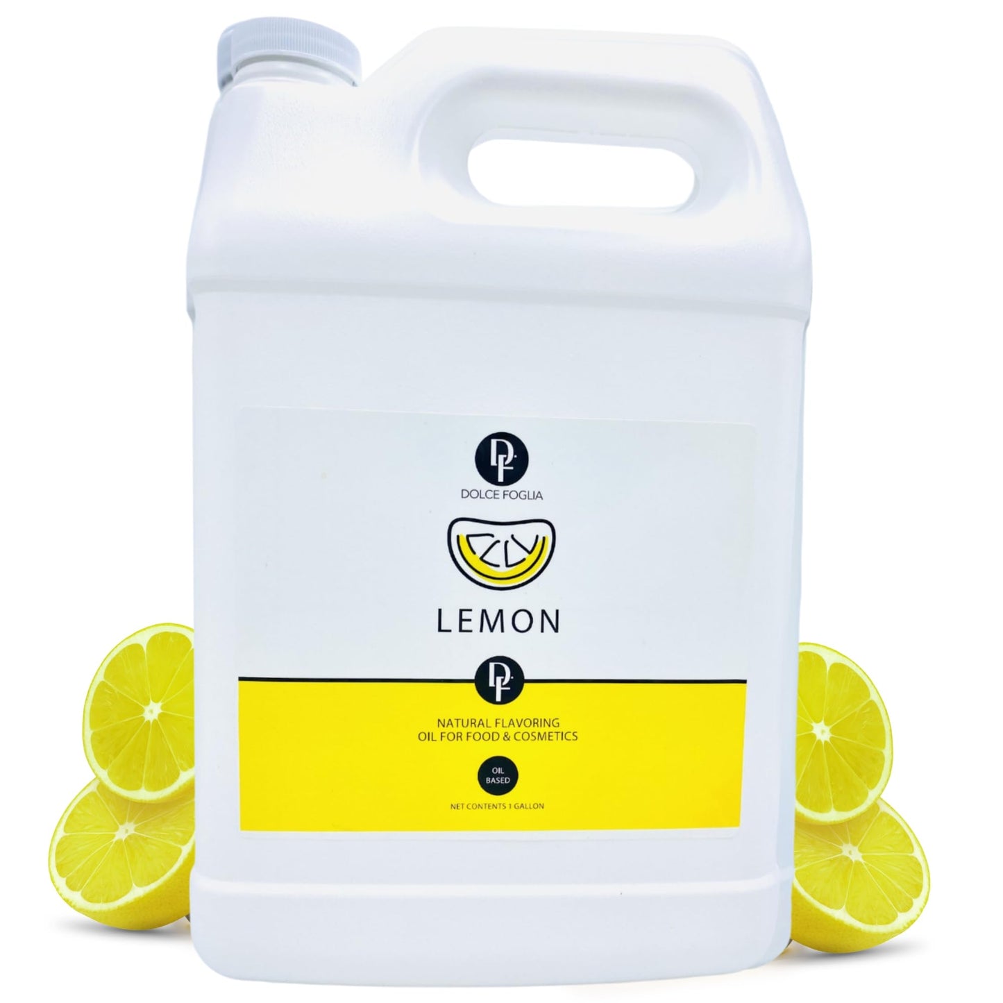 Dolce Flav Natural Lemon Extract - 1 Gallon Oil-Soluble Kosher Sugar-Free Concentrated Fresh Citrus Lemon Flavor For Baking Chocolates & Desserts