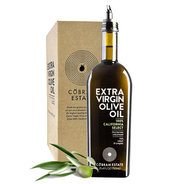 Cobram Estate Extra Virgin Olive Oil 100% California Select, First Cold Pressed, Non-GMO 750mL, Keto Friendly High in Antioxidan