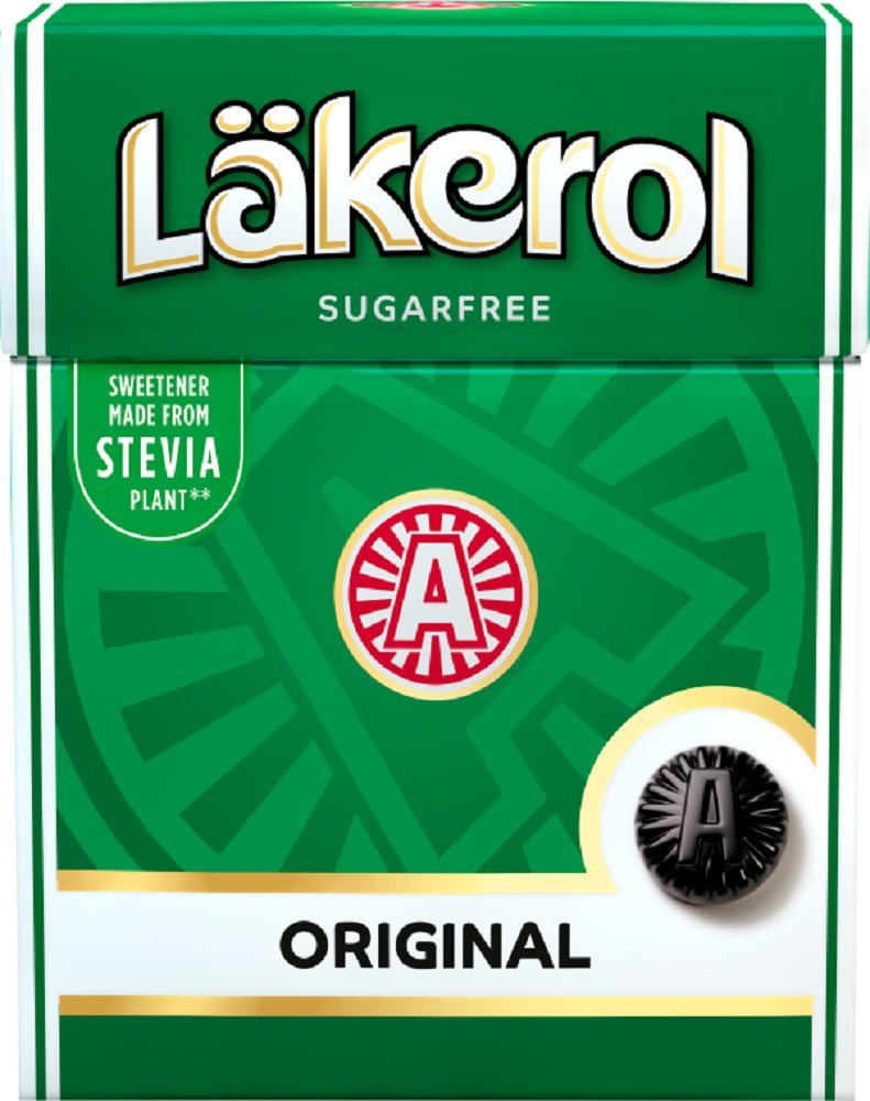4 Boxes x 25g of Lkerol Original - Swedish - Sugar Free - Licorice & Menthol - Stevia - Pastilles - Lozenges - Drops - Dragees -
