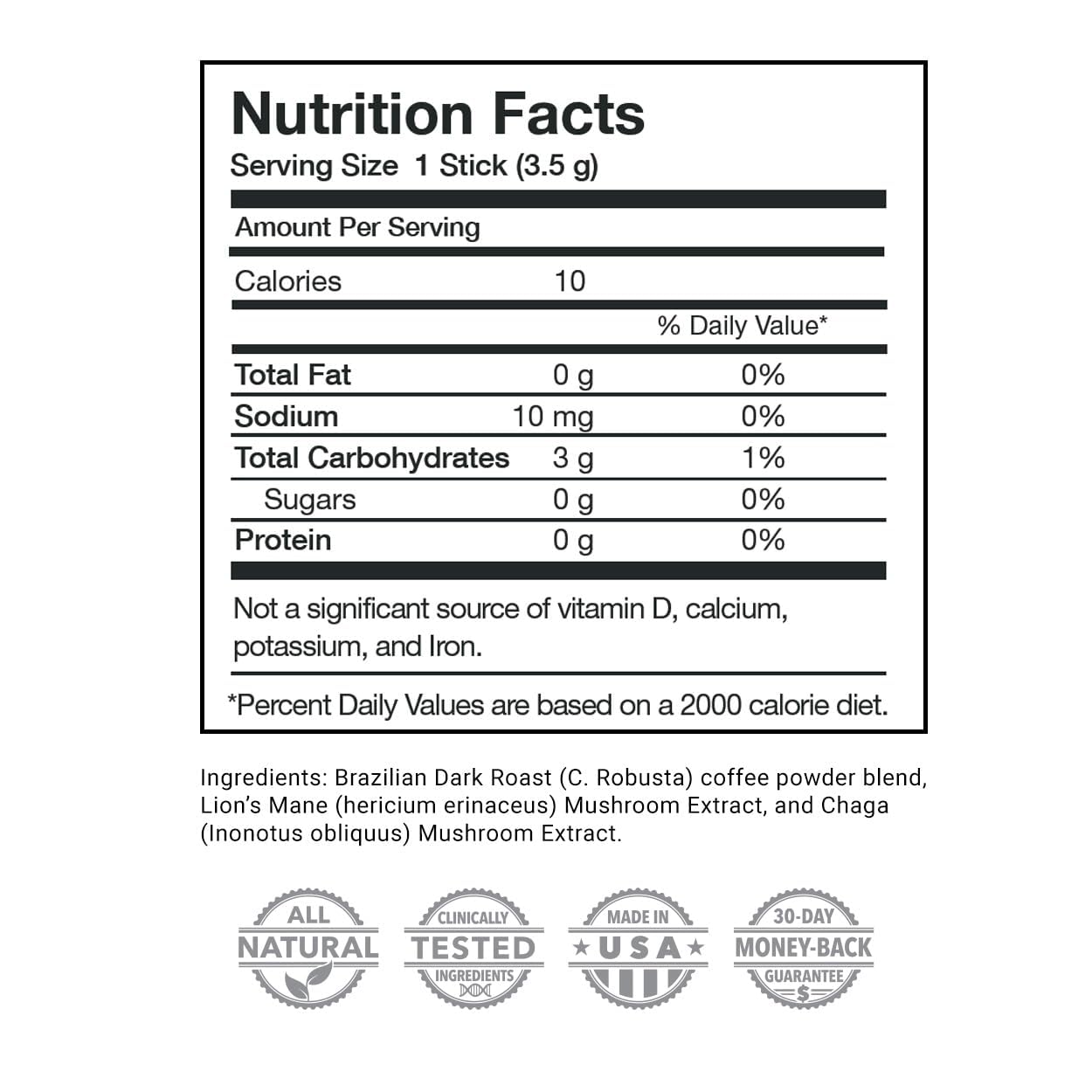 Javita Immune + Defend Mushroom Coffee - South American Dark Roast Robusta W/Chaga & Lions Mane, Overall Immune Health Support,