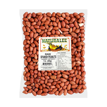 Naturalee Peanuts, Raw Whole Spanish Redskin 1 Lbs - Raw, Unsalted - Heart Health, High Protein, Vegan, Natural