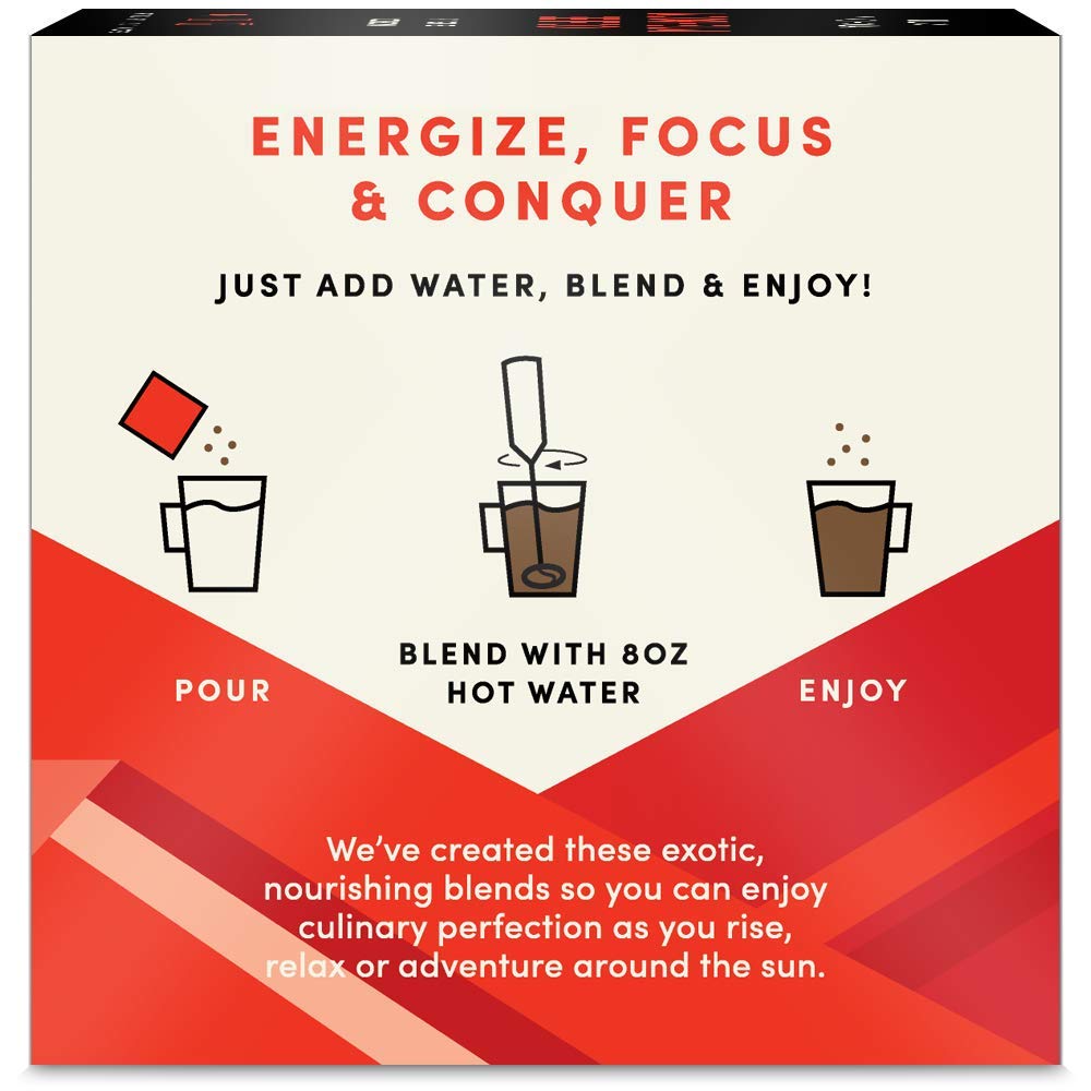 Sun Alchemy Mushroom Coffee, Energize with Organic Fair-Trade Coffee, Lions Mane, Reishi, Chaga & Cordyceps Mushrooms - 12 Sache