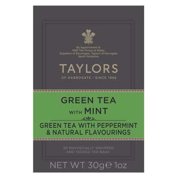 Taylors Of Harrogate Green Tea With Mint, 20 Count (Pack Of 1)