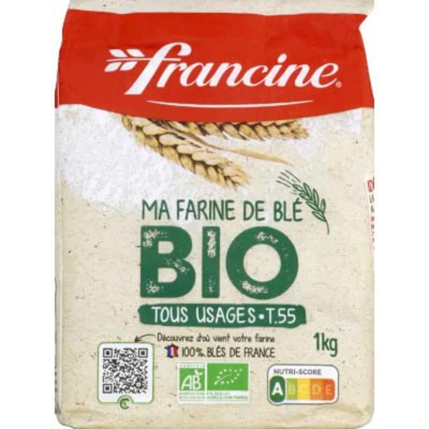Francine Farine De Ble Bio - French All Purpose Organic Wheat Flour - 2.2 Lbs