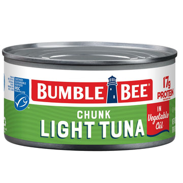 Bumble Bee Chunk Light Tuna In Oil, 12 Oz Can - Wild Caught Skipjack Tuna - 17G Protein Per Serving - Msc Certified Sustainable Seafood, Non-Gmo, Gluten Free, Kosher