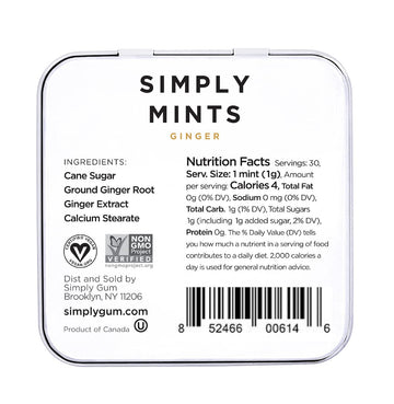 Simply Gum Breath Mints (Ginger, 1.1 Ounce (Pack Of 6))