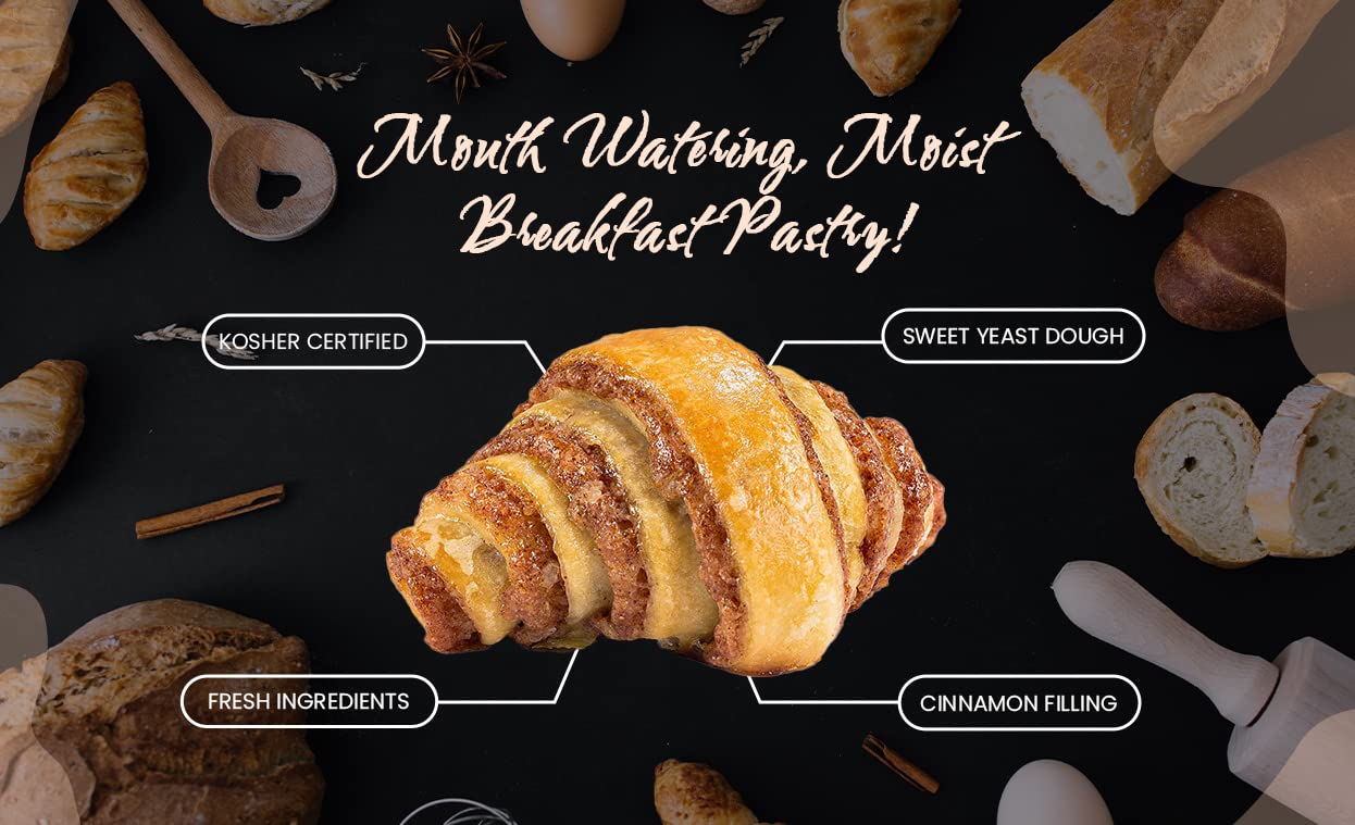 Cinnamon Rolls | Cinnamon Buns | Breakfast Pastry | Approx 20 Rugelach Pastries Cinnamon Croissants | Preservative Free & No Col
