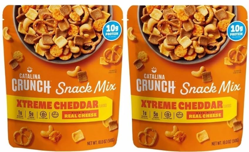 Catalina Crunch Snack Mix, Xtreme cheddar, Made With Real Cheese,18oz 2 PACK