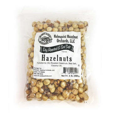 1 Lb | Holmquist Hazelnuts Dry Roasted Hazelnuts | Sea Salt | Skins Mostly Removed | Heart Healthy | Non-Gmo, Gluten Free, Koshe