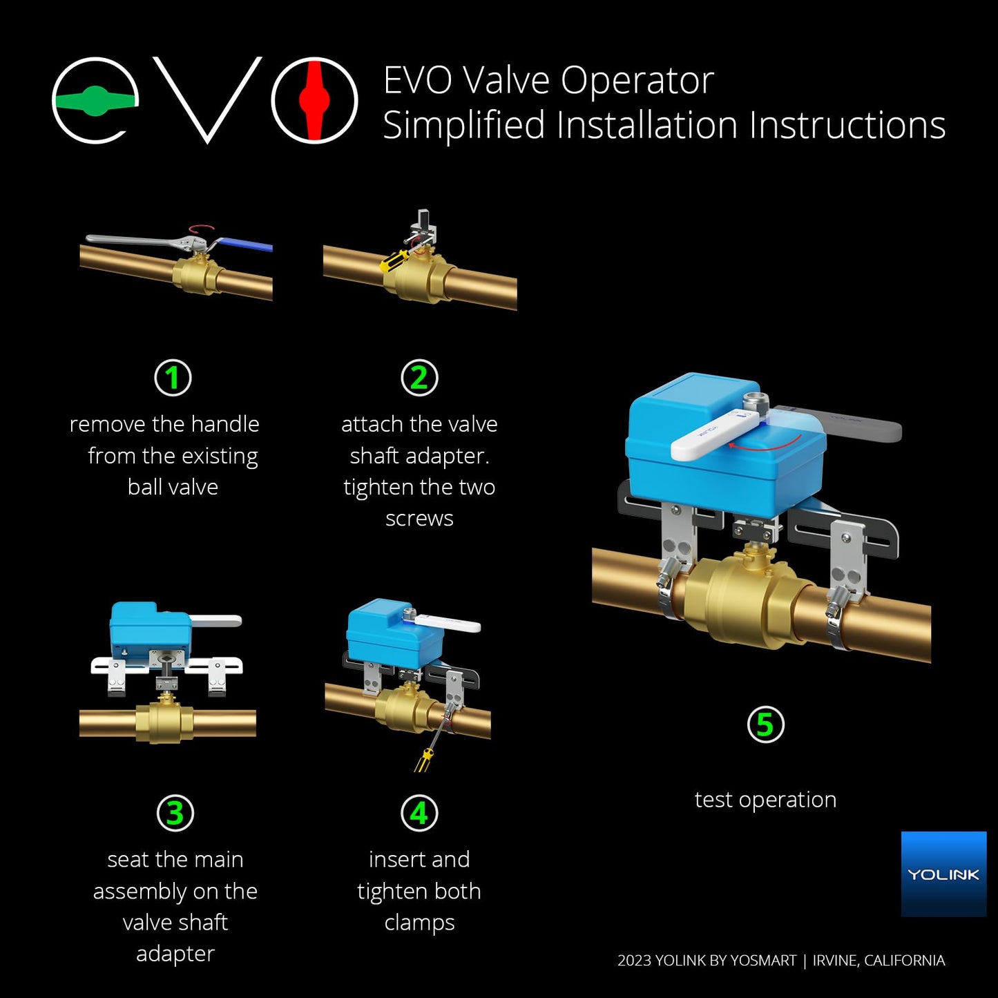 Yolink Diy Automatic Water Leak Detection & Shut-Off Starter Kit, Valve Operator, Wireless Valve Controller, (3) Leak Sensors, H