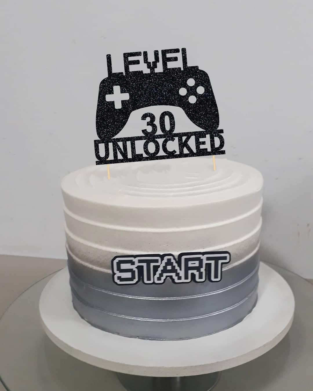 Level 30 Unlocked Cake Topper, Video Game Cake Topper, Game Controller Cake Topper For 30Th Birthday Party Decoration