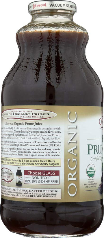 Lakewood Organic 100% Juice Pure Prune (3 X 32 Fl Oz)