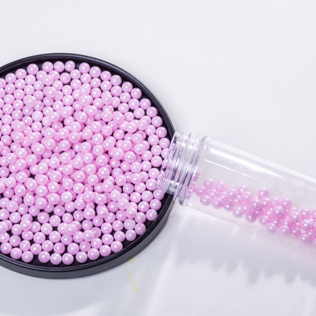 Pink Sprinkles Edible Pearls,Cake Sprinkles 130g 4.6OZ,Cookie Sprinkles,Sugar Pearl, Edible Candy Pearls for Cake Cupcake Decora