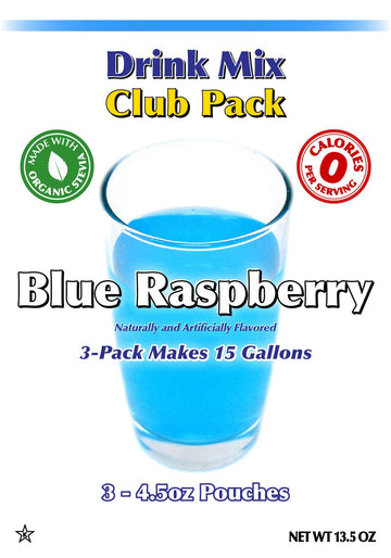 Gramzero Blue Raspberry Zero Calorie Sugar Free Drink Mix, Great For Nutrition Club Loaded Teas, Stevia Sweetened