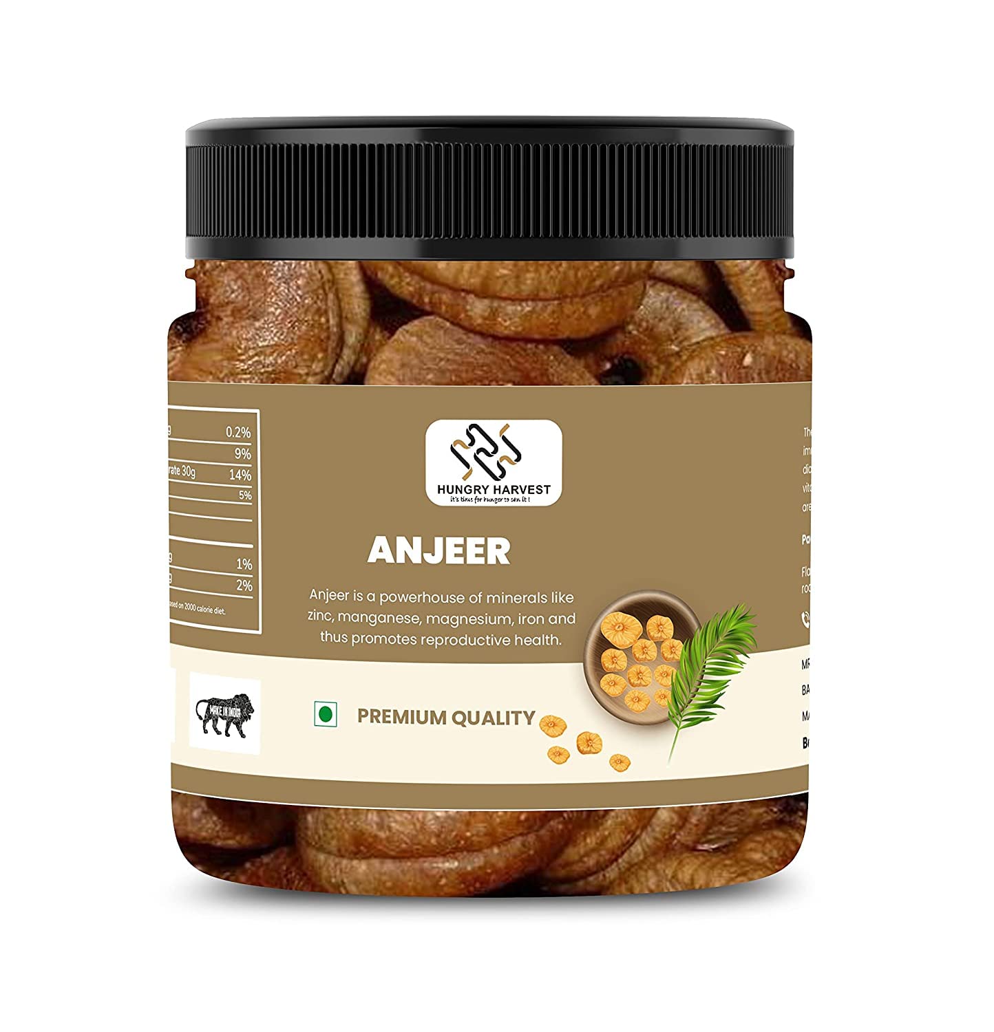 Hungry Harvest Afghani Anjeer - 250g | Dried Figs_Packing May Vary