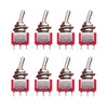 Mxuteuk 8Pcs Mts-103 3 Terminal 3 Position Spdt Mini Miniature Toggle Switch Car Dash Dashboard Onoffon 5A 125V 2A 250V