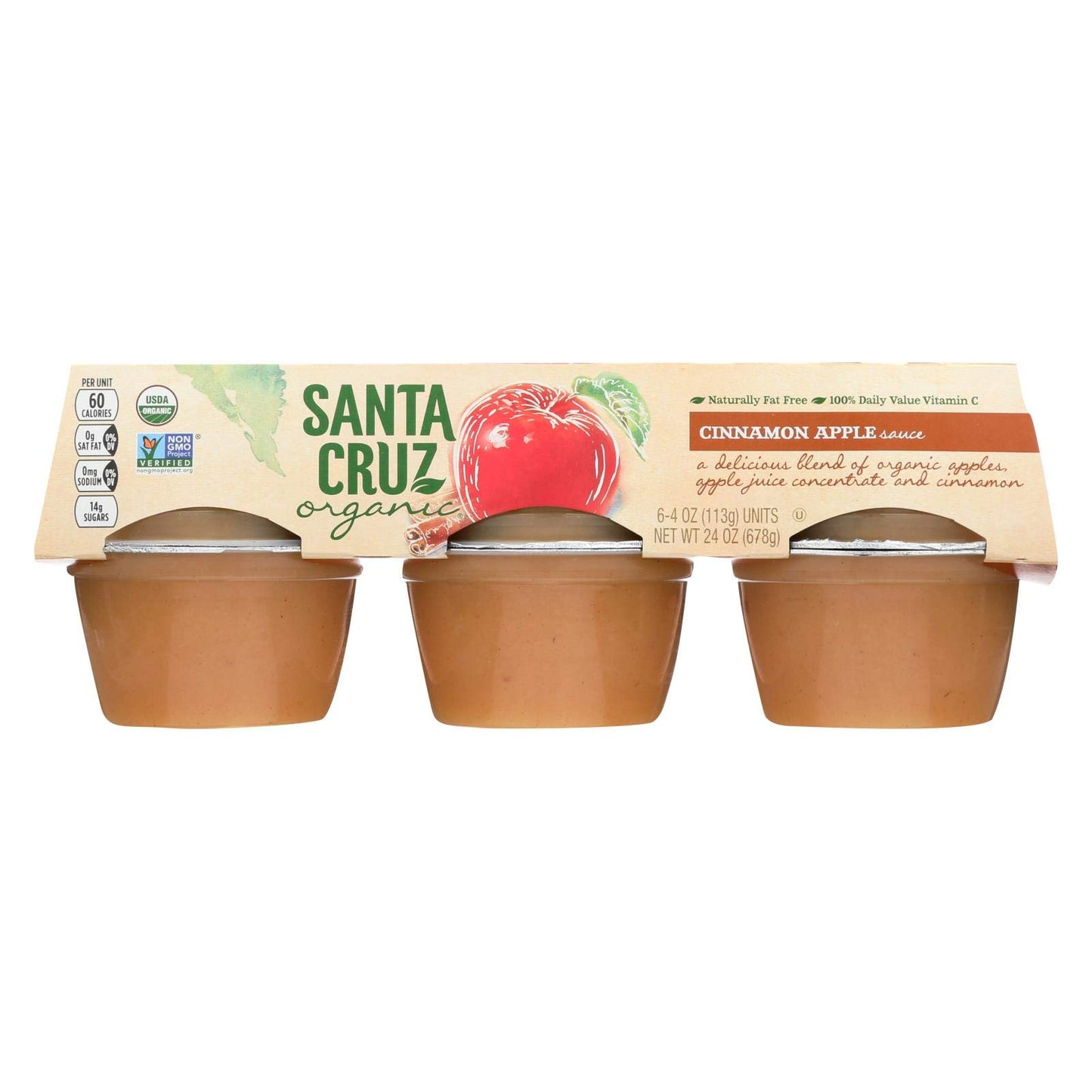 Santa Cruz Organic Cinnamon Applesauce (12X6X4 Oz)
