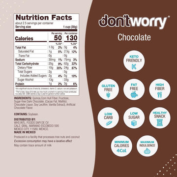 Don t Worry Chocolate Quinoa Bites - Low Calorie Snacks, Only 4 Calories per Piece, Healthy Granola Mini Bars, Low Carb Quinoa