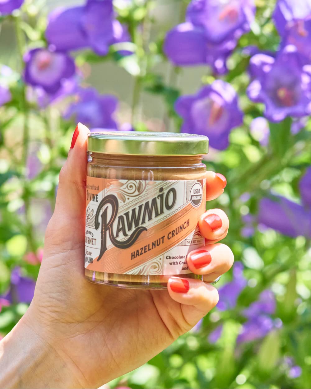 Rawmio Organic Hazelnut Crunch Spread, 6 Oz. Pack Of 2, 6 Serving Per Jar - Raw, Organic, Vegan, Gluten-Free