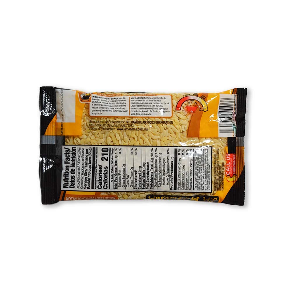 La Moderna, Conchas, Pasta, Hecha Con Sémola De Trigo Durum, Enriquecida Con Vitaminas Y Hierro, 7 Oz, Pack De 20