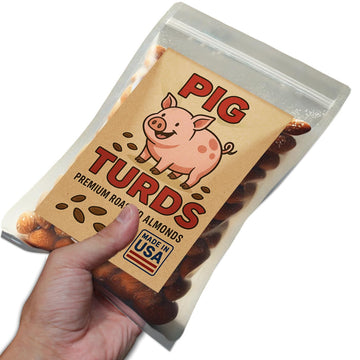 Pig Turds Perfectly Salted Slow Roasted Almonds - Ideal Snack For Any Occasion, Crafted In Small Batches, Perfect Easter Basket