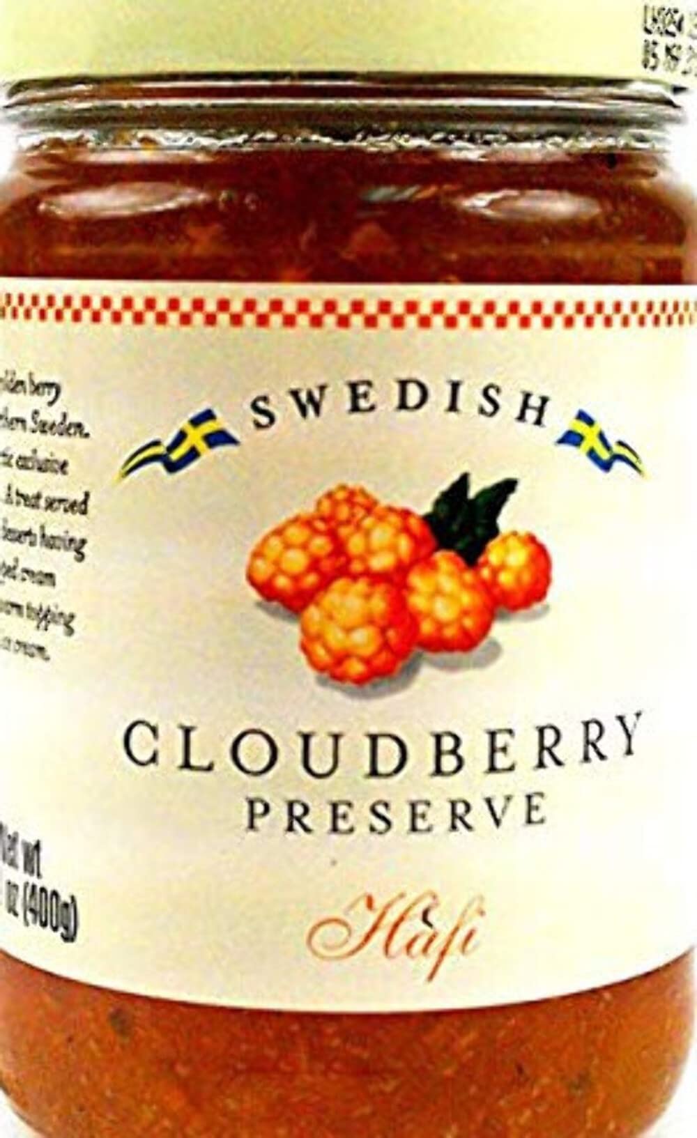 Hafi Swedish Cloudberry Preserves, 14.1 Oz Jar