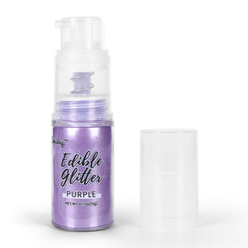 Lavender Purple Edible Glitter Spray, 5g Edible Glitter for Cocktails, Cobakey Luster Dust Edible for Cake Decorating, Drinks, B