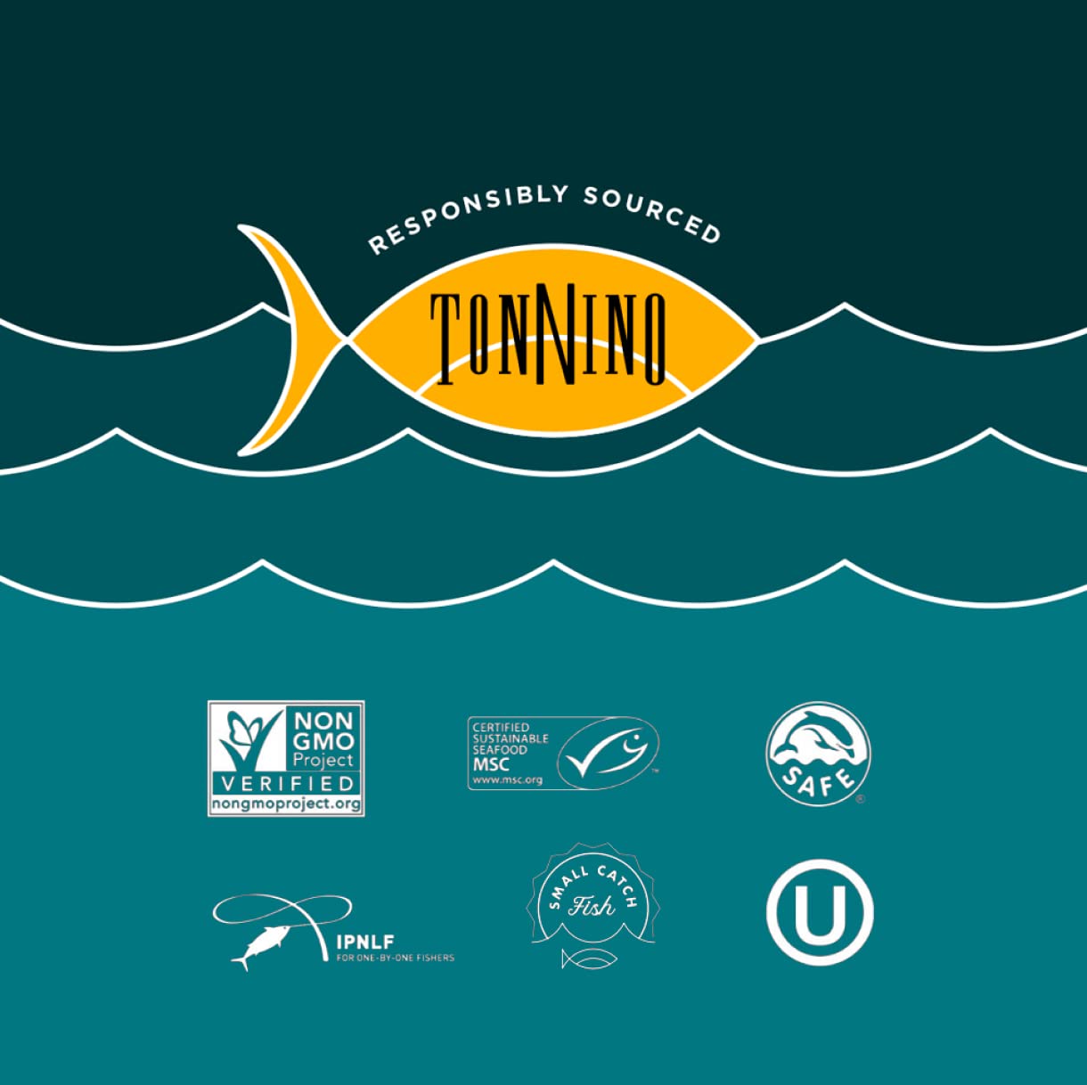 Tonnino Yellowfin Tuna Fillets In Spring Water, Wild Caught, Non-Gmo, Canned, 4.94 Oz (12 Pack)